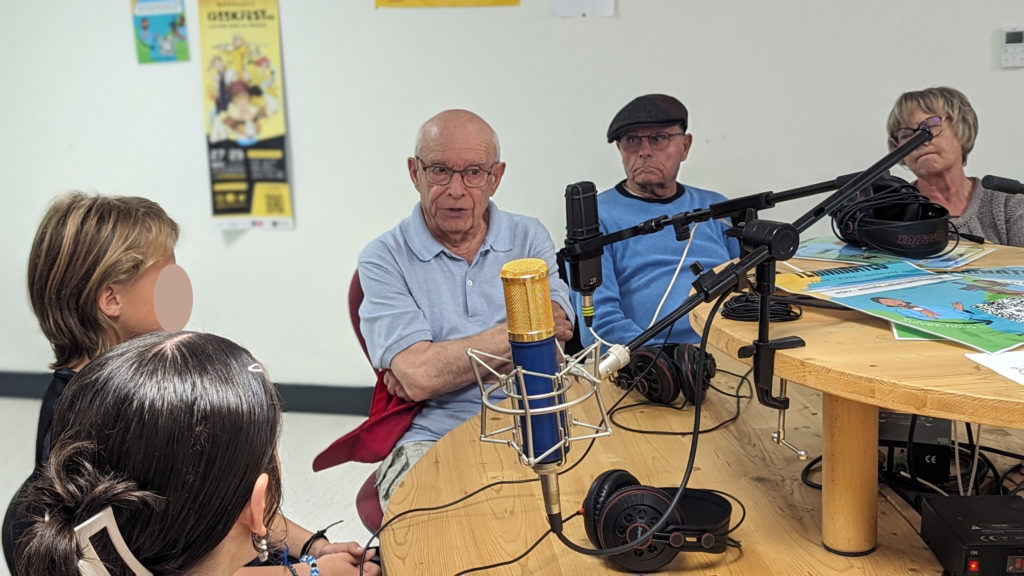 enregistrement de podcast au studio radio du Diapason à Marsac-sur-l'Isle